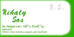 mihaly sos business card